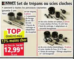 Norma KRAFT Set de trepans ou scies cloches offre