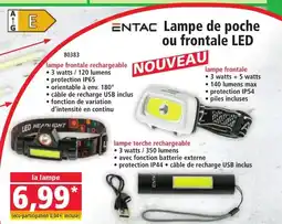 Norma ENTAC Lampe de poche ou frontale LED offre