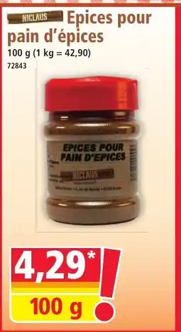 Norma NICLAUS Epices pour pain d'épices offre