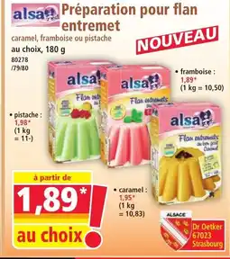 Norma ALSA Préparation pour flan entremet offre