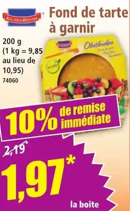 Norma Fond de tarte à garnir offre