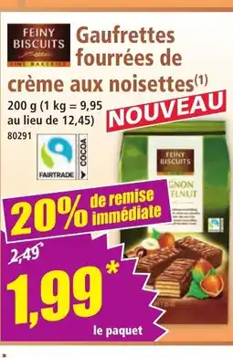 Norma Gaufrettes fourrées de crème aux noisettes offre