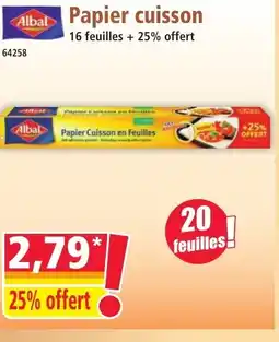 Norma ALBAL Papier cuisson offre
