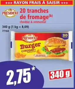 Norma PRÉSIDENT 20 tranches de fromage offre