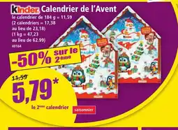 Norma KINDER Calendrier de l'Avent offre