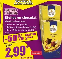 Norma FERRERO ROCHER Etoiles en chocolat offre