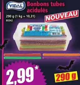 Norma VIDAL Bonbons tubes acidulés offre