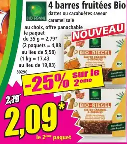Norma 4 barres fruitées Bio offre