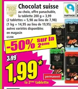 Norma Chocolat suisse offre