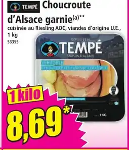 Norma TEMPE Choucroute d'Alsace garnie offre