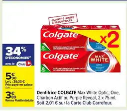 Carrefour COLGATE Dentifrice offre
