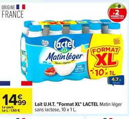 Carrefour LACTEL Lait U.H.T Format XL offre