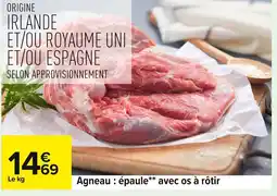 Carrefour Agneau : épaule avec os à rôtir offre