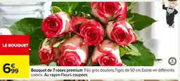 Carrefour Bouquet de 7 roses premium offre