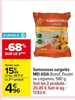 Carrefour MEI ASIA Samoussas surgelés offre