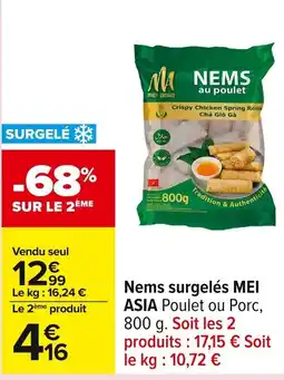 Carrefour MEI ASIA Nems surgelés offre