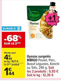 Carrefour BIBIGO Gyozas surgelés offre
