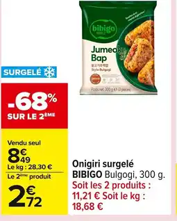 Carrefour BIBIGO Onigiri surgelé offre