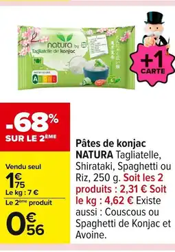 Carrefour NATURA Pâtes de konjac offre