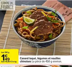 Carrefour Canard laqué, légumes et nouilles chinoises offre