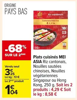 Carrefour MEI ASIA Plats cuisinés offre
