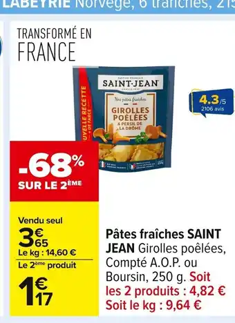Carrefour SAINT JEAN Pâtes fraîches offre
