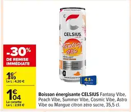 Carrefour CELSIUS Boisson énergisante offre