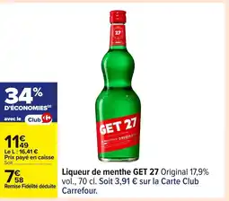 Carrefour GET 27 Liqueur de menthe offre