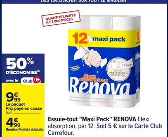 Carrefour RENOVA Essuie-tout Maxi Pack offre
