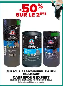 Carrefour CARREFOUR EXPERT Sur tous les sacs poubelle à lien coulissant offre