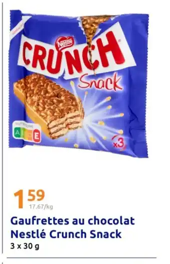 Action Gaufrettes au chocolat Nestlé Crunch Snack offre