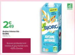 Carrefour Avoine intense bio BJORG offre
