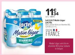 Carrefour Lait U.H.T Matin Léger LACTEL offre