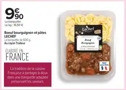 Carrefour Boeuf bourguignon et pâtes LECHEF offre