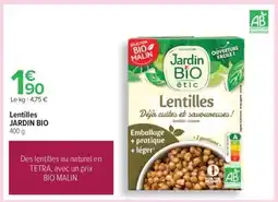 Carrefour Lentilles JARDIN BIO offre
