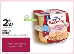 Carrefour Plat bébé NESTLE offre