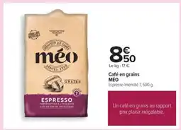 Carrefour Café en grains MÉO offre