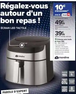 Carrefour Friteuse sans huile air fryer XXL offre