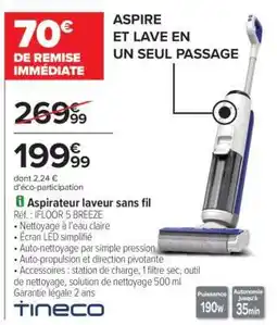 Carrefour Aspirateur laveur sans fil offre