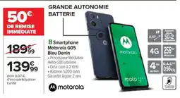 Carrefour Smartphone Motorola G05 Bleu Denim offre