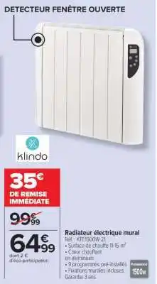 Carrefour Radiateur électrique mural offre