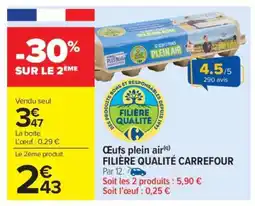 Carrefour Market Œufs plein air FILIÈRE QUALITÉ CARREFOUR offre