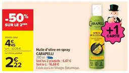 Carrefour Market Huile d'olive en spray CARAPELLI offre