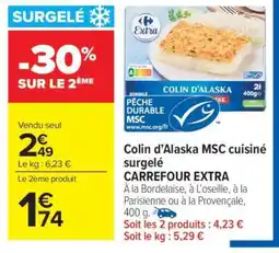 Carrefour Market Colin d'Alaska MSC cuisiné surgelé offre