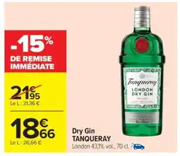 Carrefour Market Dry Gin TANQUERAY offre