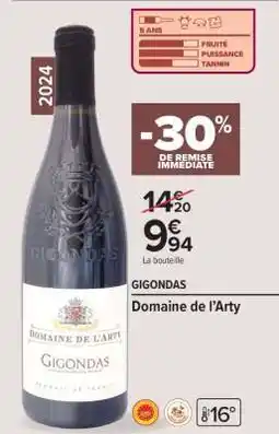 Carrefour Market Gigondas Domaine de l'Arty offre