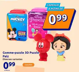 Action Gomme-puzzle 3D Puzzle Palz offre