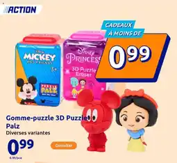 Action Gomme-puzzle 3D Puzzle Palz offre