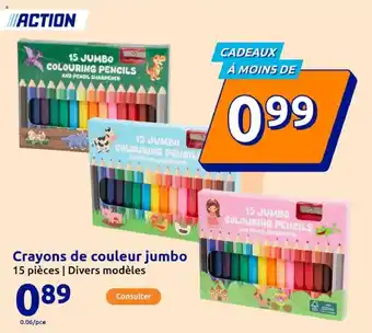 Action Crayons de couleur jumbo offre