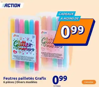 Action Feutres pailletés Grafix offre